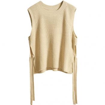 Sweet Casual Women's Sweater Vest with Side Slits
