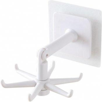Gancho de cocina giratorio 360 grados, rack de almacenamiento de pared sin perforación