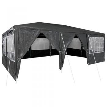 Anthracite 6x4m Party Tent (10 Walls) – PE – Vidaxl
