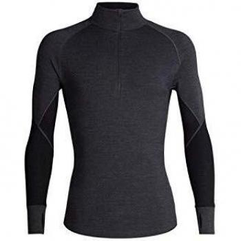 Icebreaker 260 Zone Longsleeve Half-Zip Herren – Merino-Überwurf, dunkelgrau/schwarzes L