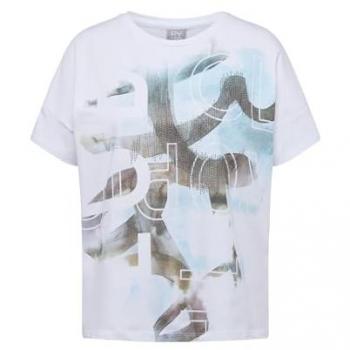 Rabe T-Shirt mit Nieten-Details, Weiß, Größe 44
