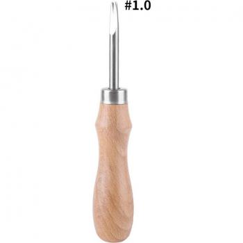 RORGETO Lederrand-Schäl-Werkzeug mit Holzgriff – Praktisches DIY-Tool für Lederbearbeitung