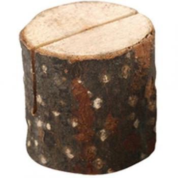 Rustic Wooden Bark Memo Stand