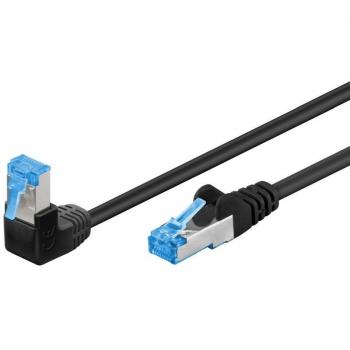 Cavo Patch Rete 90° Angolato Cat 6a S/FTP Nero 0,5 m