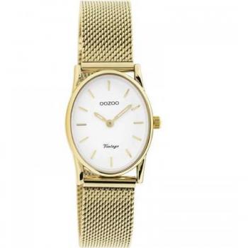 OOZOO Dameshorloge Vintage Ovaal Goud/Wit