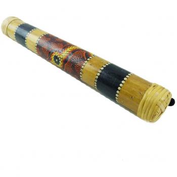 Regenmacher Rainstick Rainmaker Bambus Percussion Rhythmus bemalt Aborigine Dot Painting