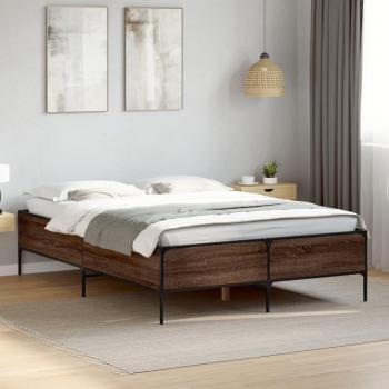Lit adulte chêne marron 120x200 cm