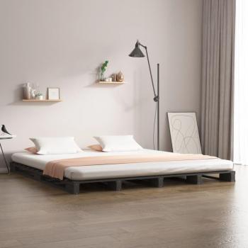 Vidaxl Pallet Bed Grey 120x190 cm Small Double Wood Pine