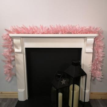 2.7m (9ft) Premier Rosewood Christmas Artificial PVC Garland in Pink