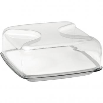 GUZZINI Käseglocke quadratisch transparent grau 25,5 cm