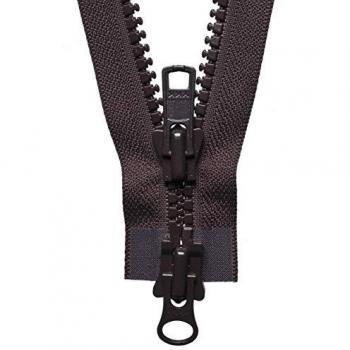 Chunky Brown Two-Way Open End Zip by YKK