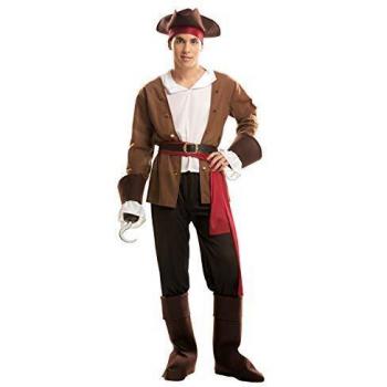 Barnacle Buccaneer Uniform – Men's XL Brown Fabric Pirate Dress