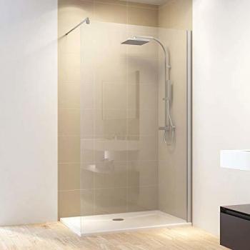 Paroi de douche Schulte 140 x 200 cm, verre de sécurité 8 mm, design chromé