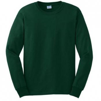 T-shirt homme Gildan vert forêt à manches longues