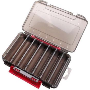 Contenedor de pesca portátil, caja de almacenamiento de anzuelos de doble cara