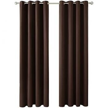 Deconovo Verdunklungsvorhänge mit Ösen, 270x140 cm, Dunkelbraun, 2er Set