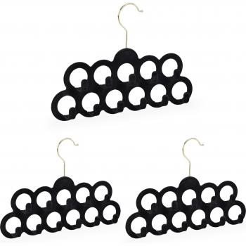 Relaxdays Velvet Accessory Organizer – Triple Pack, Black