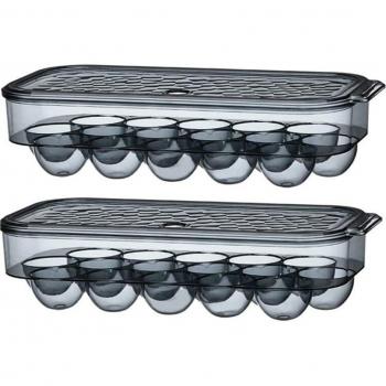 Lidded Egg Organizer, 16‑Slot Stackable Tray