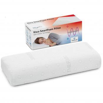 Coussin à Mémoire de Forme HADAR | Pour Dormir sur le Dos ou le Côté | Oreiller Orthopédique | Mousse Viscoélastique | Housse Thermorégulante | 80x40cm
