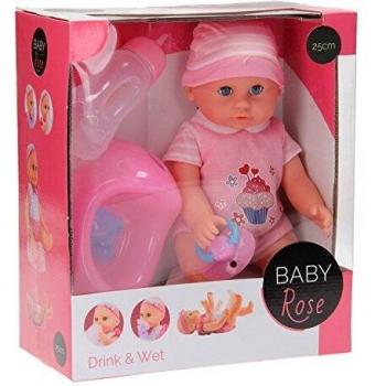 Baby Rose 25 cm Babytrinkpuppe + Pinkelplaspop