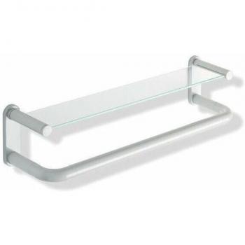 Etagère Hewi 801 avec support en verre et poignée rouge