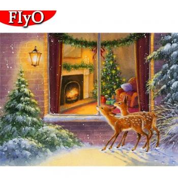 Winter Deer Diamond Art Kit 20x30 cm – Cross Stitch Embroidery