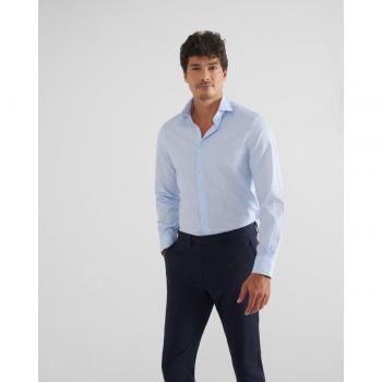 Camisa de hombre azul celeste con rayas