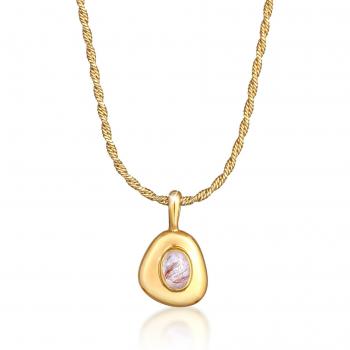Silberengel‑Schmuck: Elli Premium Kordelkette mit Quarzentadelstein
