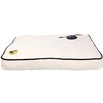 Curly Shaun the Sheep Orthopedic Dog Bed with Plush Exterior and Fleece Interior