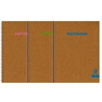 Silvine Premium Recycled Kraft Twin Wire A4 Notebook 80 Pages Pack of 6