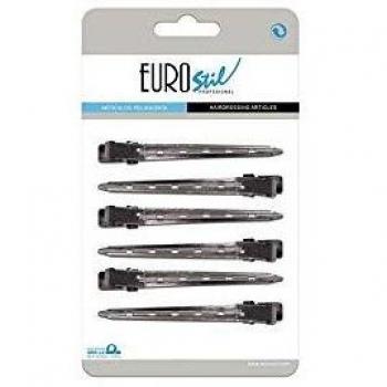 Eurostil Curved Hair Clip Set (6 Units)