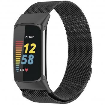 Wigento Correa de Malla Metálica para Fitbit Charge 6/5
