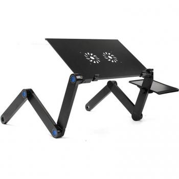 Aluminum Laptop Tray with Dual Cooling Fans and Adjustable Design