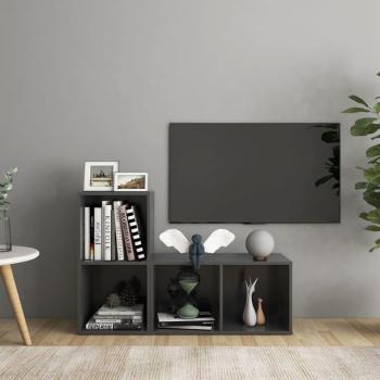 Mobili Porta TV Grigio 72x35x36,5 cm in Legno Multistrato