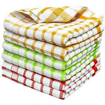 Wonderdry Soft Monocheck Black / White Jumbo Thick Kitchen Dish Cleaning Drying Cloth Pack of 6