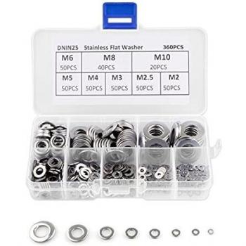 M4 Flat Washers – Silver 360 Piece Collection