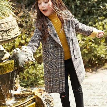 Manteau Long à Motifs Poilus pour Petites Filles