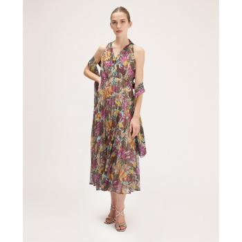 Vestido Georgette Estampado Mujer con Pañuelo
