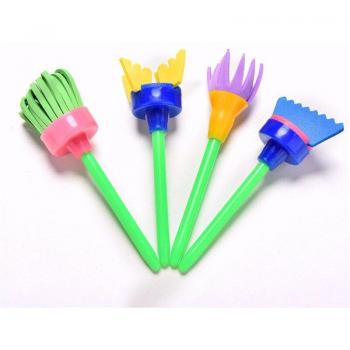 Kids Flower Stamp Sponge Brush Art Set