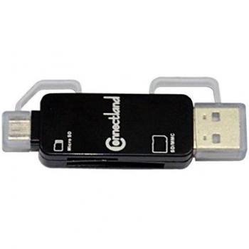 CONNECTLAND Lect-Mul-Car-GC 809-BK-OTG Multi Biglietti Da Visita USB 2.0 ImpulseFoto 256GB Nero – Con Accessori Inclusi