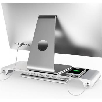 Height-Adjustable USB Laptop Stand with EU Plug