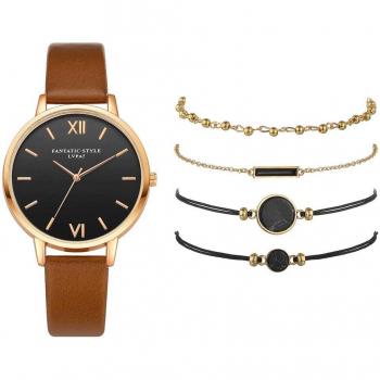 Pulsera Reloj Cuadrado con Banda de Cuero para Mujer