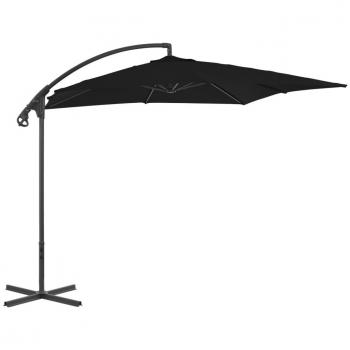 Paraguas gigante con poste de acero 250x250 cm negro