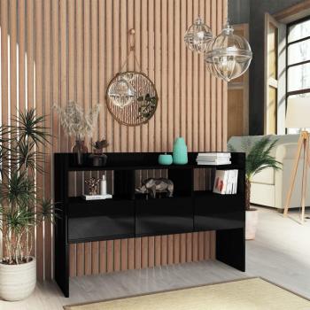 Aparador Preto Brilhante 105x30x70 cm VidaXL