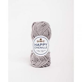Happy Chenille Velours Gris (DMC 12) – 15 g – Polyvalent 100 % polyester