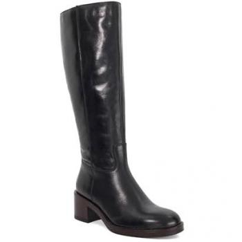 Tammie Leather Knee‑Boots (Dune) – Black