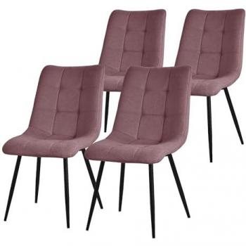 Set de 4 Chaises Rembourrées Vieux Rose