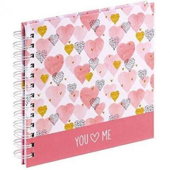 Hama Hearts Spiralalbum rosa 19 x 18 30 weiße Seiten 2784