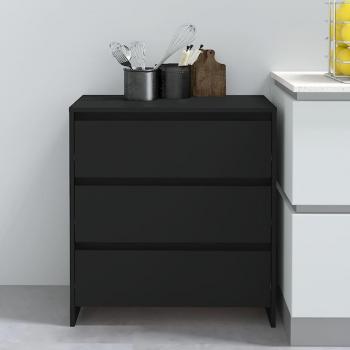 Buffet Noir 70x41x75 cm en Bois d'ingénierie