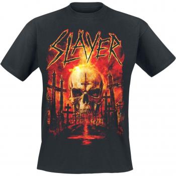 Tee Slayer “Muerte Incendiaria: Cementerio de Calaveras” – S 4XL – Masculino – Negra